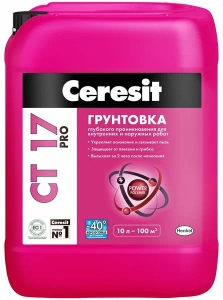 Купить Грунт для впитывающих оснований ЦЕРЕЗИТ CT 17 PRO Россия (10 л) оптом в Москве от производителя