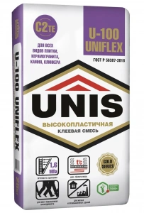 Купить Клей плиточный высокоэластичный Юнис UNIFLEX U-100, 25 кг оптом в Москве от производителя