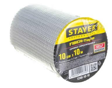 Купить STAYER FIBER-Tape, 10 см х 10 м, 3 х 3 мм, самоклеящаяся серпянка, Professional (1246-10-10) оптом в Москве от производителя