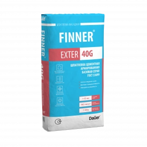 Купить Dauer FINNER EXTER 40 G Шпатлевка цементная армированная базовая серая 25 кг оптом в Москве от производителя