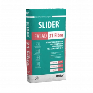 Купить Dauer SLIDER FASAD 31 Fibro Штукатурка цементная выравнивающая армированная 40 кг оптом в Москве от производителя