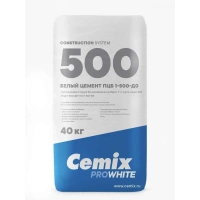 Купить Белый цемент Cemix ПЦБ 1-500 Д0 полимерцементный бетон 40 кг оптом в Москве от производителя