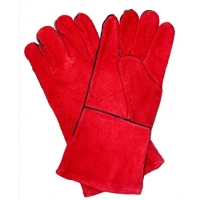 Купить Краги спилковые ТРЕК, цвет: красный оптом в Москве от производителя