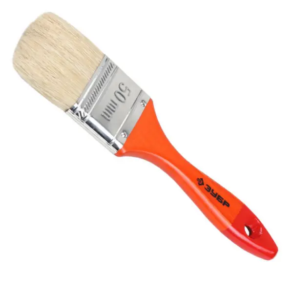 Купить Кисть плоская ЗУБР «УНИВЕРСАЛ-МАСТЕР», натуральная щетина, деревянная ручка, 50мм оптом в Москве от производителя