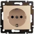 Купить 774321 Розетка 2конт + земля со шторк. Valena сл.кость оптом в Москве от производителя