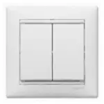Купить 774405 Выключатель 2-клавишный Valena белый оптом в Москве от производителя