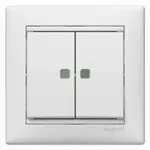 Купить 774428  Выключатель двухклавишный Valena белый оптом в Москве от производителя