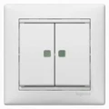 Купить 774428  Выключатель двухклавишный Valena белый оптом в Москве от производителя