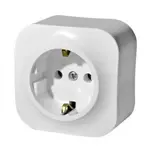 Купить 782211 Quteo розетка с заземлением без защитных шторок, цвет белый оптом в Москве от производителя