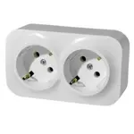 Купить 782213 Quteo розетка двойная  c заземлением без защитных шторок, цвет белый оптом в Москве от производителя