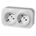 Купить 782213 Quteo розетка двойная  c заземлением без защитных шторок, цвет белый оптом в Москве от производителя