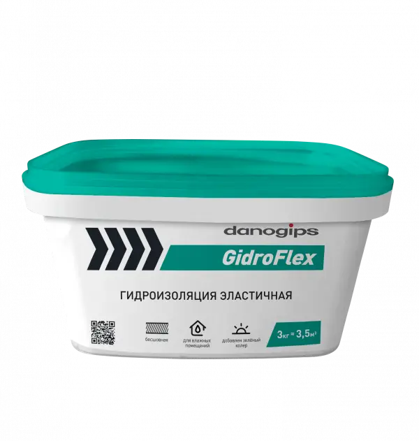 Купить Гидроизоляция эластичная DANOGIPS GidroFlex 3 кг оптом в Москве от производителя