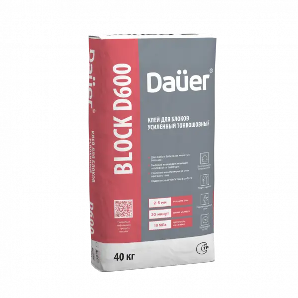 Купить Dauer QUADER BLOCK D600 Клей монтажный тонкошовный 40 кг оптом в Москве от производителя
