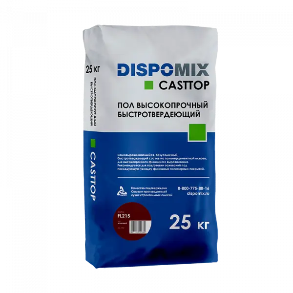 Купить Пол высокопрочный быстротвердеющий DISPOMIX Casttop FL215 бордовый, 25 кг оптом в Москве от производителя