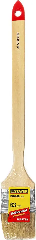 Купить Кисть STAYER «MASTER» «Универсал» радиаторная для всех видов ЛКМ, светлая натурал щетина, деревянная ручка, 2,5»/63мм 0112-63_z01 оптом в Москве от производителя