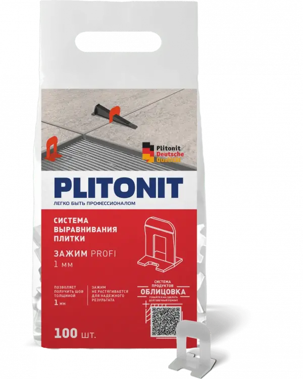 Купить PLITONIT зажим SVP-PROFI 1 мм (500 шт) (6пак в короб/(240пак/подд.) оптом в Москве от производителя