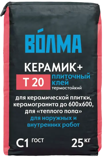 Купить Клей Плиточный Волма Керамик Плюс влагостойкий, 25 кг оптом в Москве от производителя