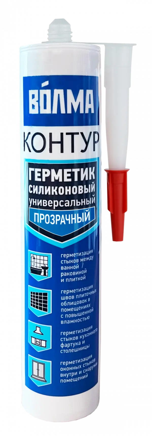 Купить ВОЛМА Контур Герметик силиконовый универсальный  290мл прозрачный оптом в Москве от производителя