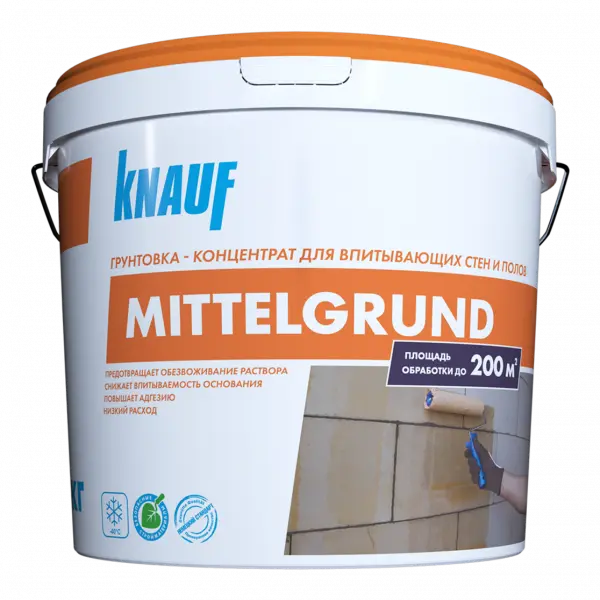 Купить Кнауф Миттельгрунд Грунтовка (Мороз) универсальная для впитывающих оснований, 10 кг оптом в Москве от производителя