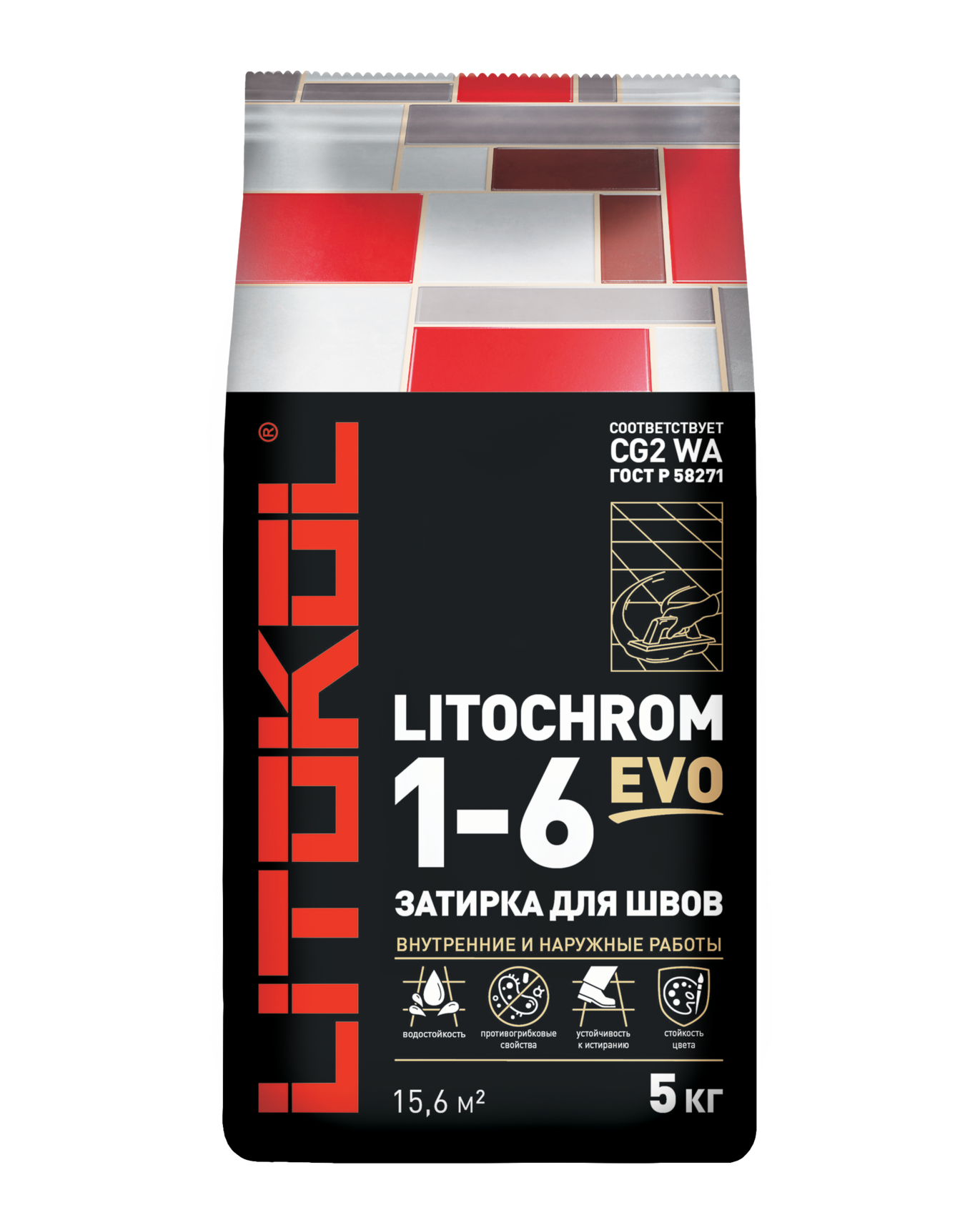 Купить Литокол Litochrom 1-6 EVO LE.225 затирочная смесь Бежевый 5кг оптом в Москве от производителя