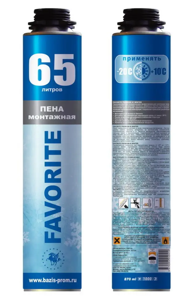 Купить Монтажная пена FAVORITE PREMIUM 65 WINTER (t -18/+30C) оптом в Москве от производителя