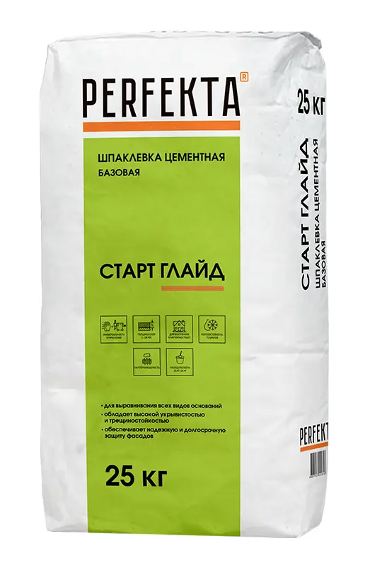 Купить Шпаклевка цементная базовая Перфекта «Старт Глайд» , 25 кг оптом в Москве от производителя