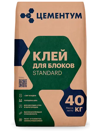 Купить ЦЕМЕНТУМ Клей для блоков STANDART40 кг (36шт/под) оптом в Москве от производителя