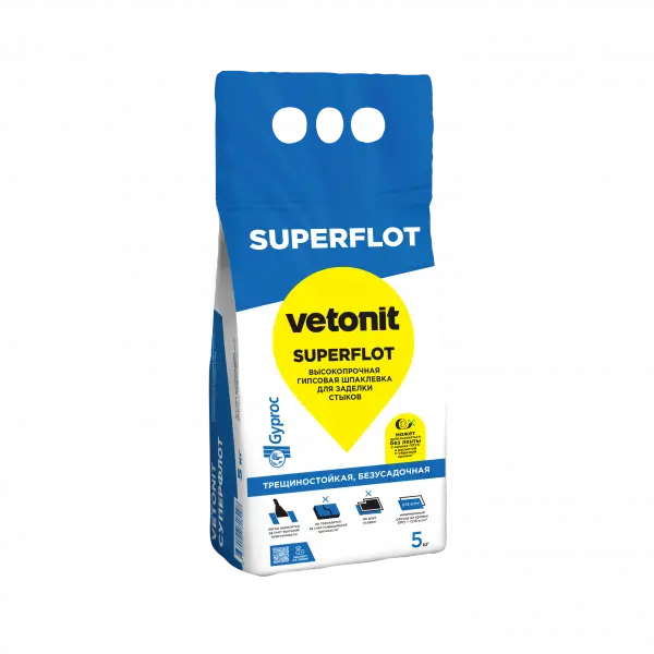 Купить Шпаклевка гипсовая для швов Gyproc Superflot 5 кг оптом в Москве от производителя