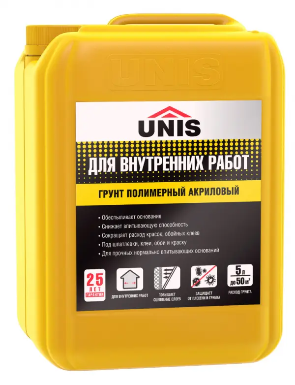 Купить Грунт для внутренних работ Юнис, 5 л оптом в Москве от производителя
