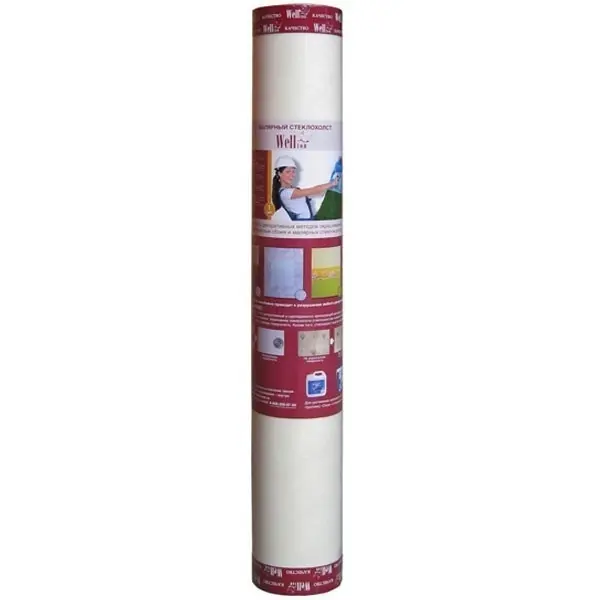 Купить Малярный стеклохолст (паутинка)  1 сорт, пл. 45 г., 1х50 м «Wellton - эконом» , арт W45 оптом в Москве от производителя