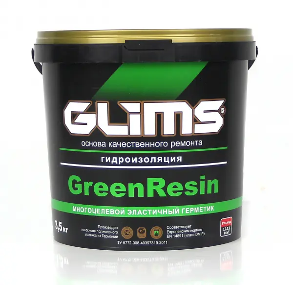 Купить Эластичный герметик GLIMS-GreenRezin многоцелевой, 3,5 кг оптом в Москве от производителя