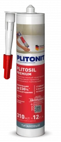 Купить PLITONIT PlitoSil Premium Герметик сверхэластичный силиконовый для влажных помещений, титановый 310 мл оптом в Москве от производителя