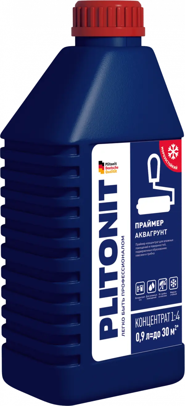 Купить PLITONIT АкваГрунт Праймер-концентрат 1:4 акрилатный для влажных помещений 0.9 кг  (480шт/подд.) оптом в Москве от производителя