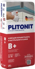 Купить PLITONIT В+ Клей для крупноформатного керамогранита и натурального камня, класс С2ТЕ  25 кг  (48шт/подд.) оптом в Москве от производителя