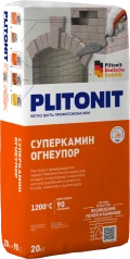 Купить PLITONIT СуперКамин Огнеупор универсальный термостойкий раствор для кладки огнеупорных кирпичей 20 кг (48шт/подд.) оптом в Москве от производителя