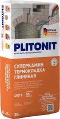Купить PLITONIT СуперКамин ТермоКладка Глиняная - 20 для кладки внешних стен печей, каминов и дымоходов из глиняных кирпичей внутри и снаружи помещений  20 кг (48шт/подд.) оптом в Москве от производителя