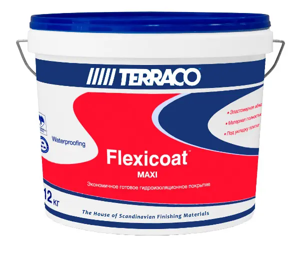 Купить Гидроизоляционное покрытие TERRACO FLEXICOATMAXI, 12 кг оптом в Москве от производителя
