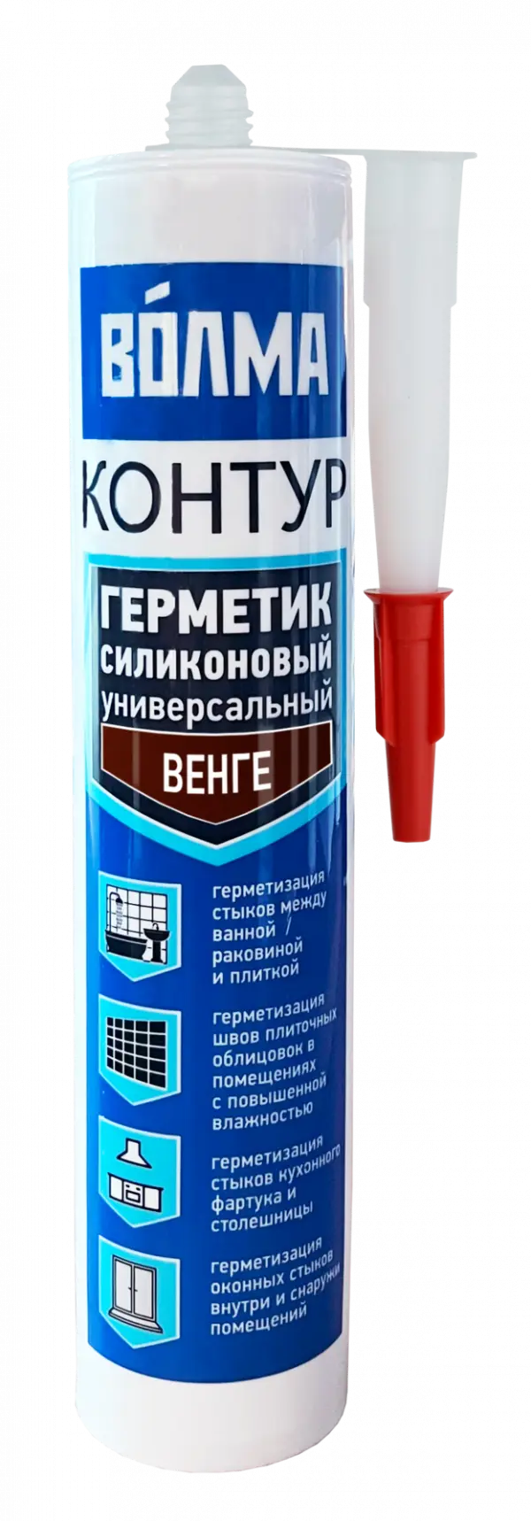 Купить ВОЛМА Контур Герметик силиконовый универсальный  290мл венге оптом в Москве от производителя