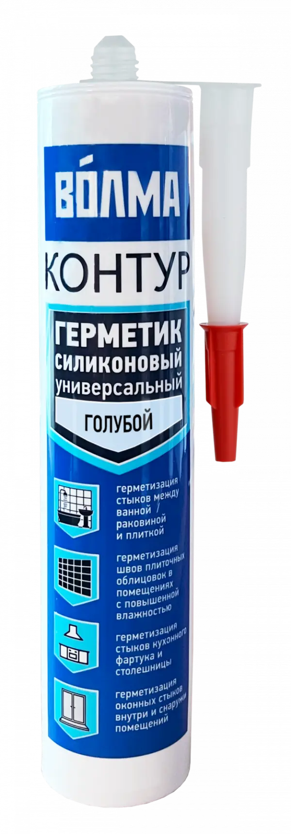 Купить ВОЛМА Контур Герметик силиконовый универсальный  290мл голубой оптом в Москве от производителя