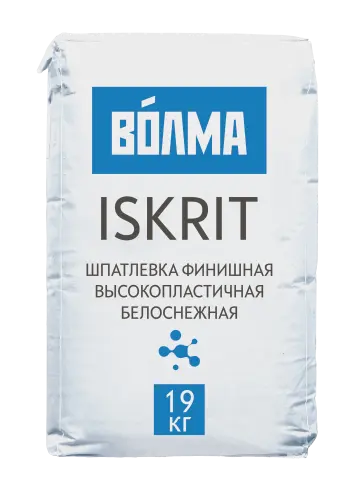 Купить Шпатлевка финишная полимерная белоснежная ВОЛМА-ISKRIT , 19 кг оптом в Москве от производителя