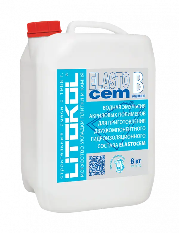 Купить Литокол ELASTOCEM гидроизоляция (комп. В) 8кг оптом в Москве от производителя