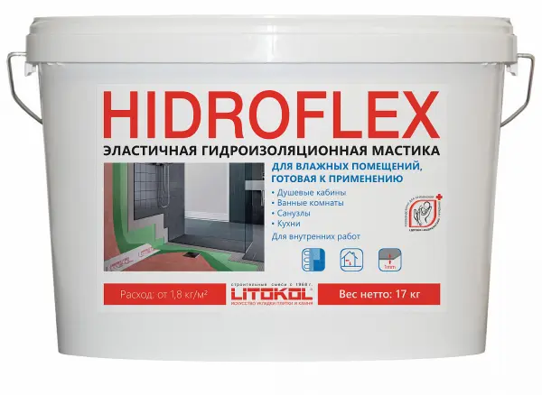 Купить Литокол HIDROFLEX гидроизоляция 17кг оптом в Москве от производителя