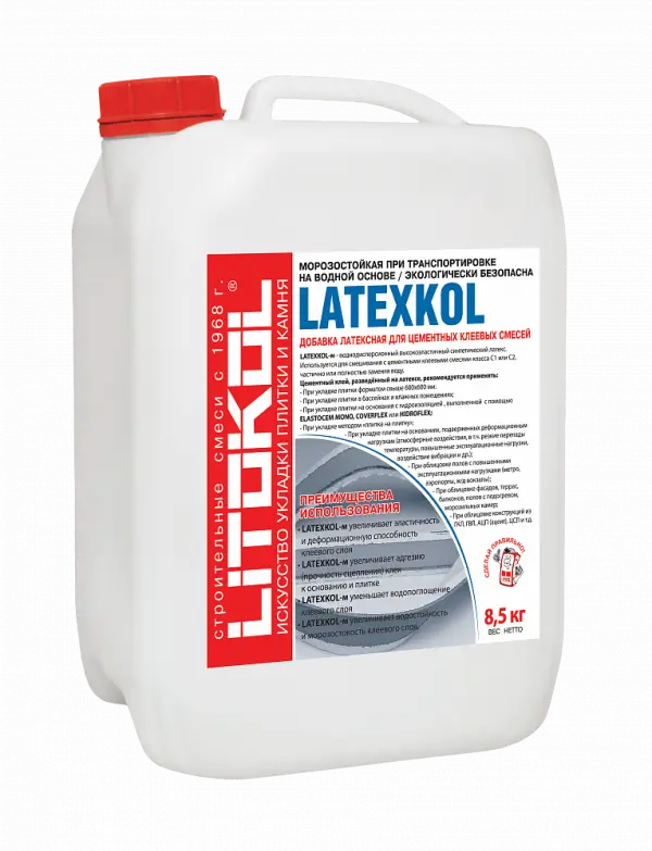 Купить Литокол LATEXKOL - м Добавка латексная для цементных клеевых смесей 8.5кг оптом в Москве от производителя