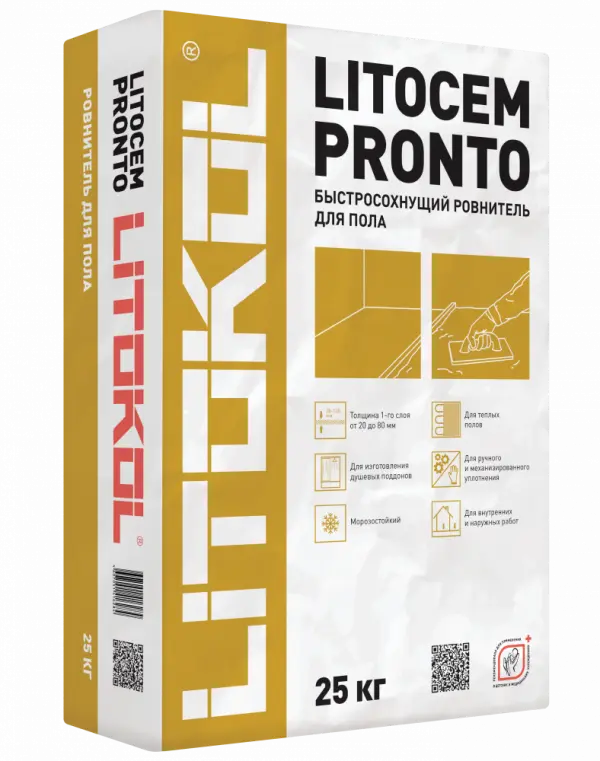 Купить Литокол LITOCEM PRONTO цементный ровнитель д/пола 25кг оптом в Москве от производителя