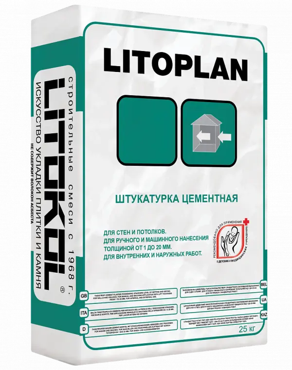Купить Литокол LITOPLAN цементная штукатурка 25кг оптом в Москве от производителя