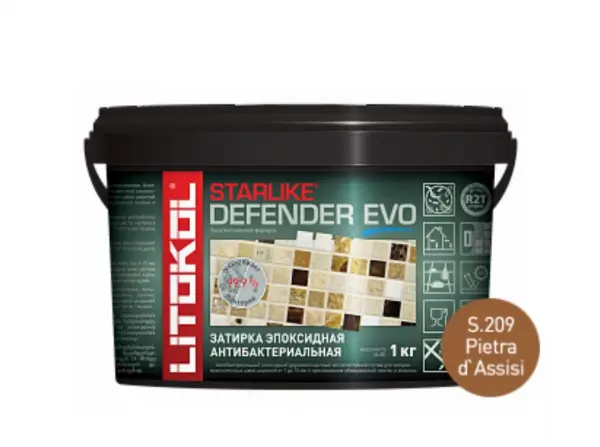 Купить Литокол Starlike Defender EVO Антибак. эпоксидная затирка S.209 P.ASSISI (Карамель) 1кг оптом в Москве от производителя