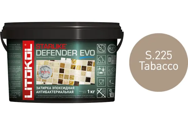 Купить Литокол Starlike Defender EVO Антибак. эпоксидная затирка S.225 TABACCO (Табачный) 1кг оптом в Москве от производителя