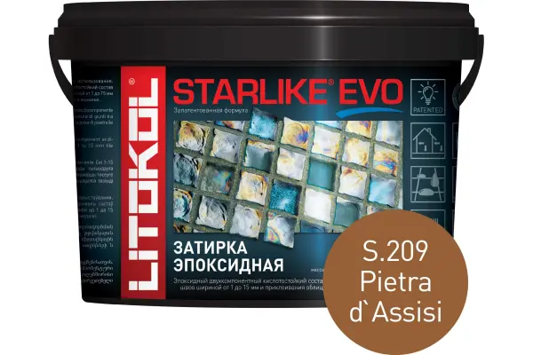 Купить Литокол Starlike Evo Эпоксидная затирка S.209 P.ASSISI (карамель) 5кг оптом в Москве от производителя