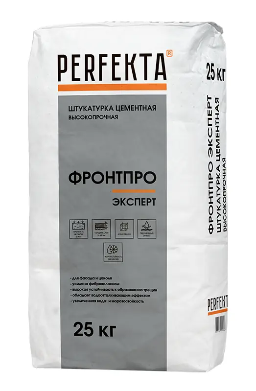 Купить Штукатурка высокопрочная цементная»Фронтпро Эксперт»  Перфекта, 25 кг оптом в Москве от производителя