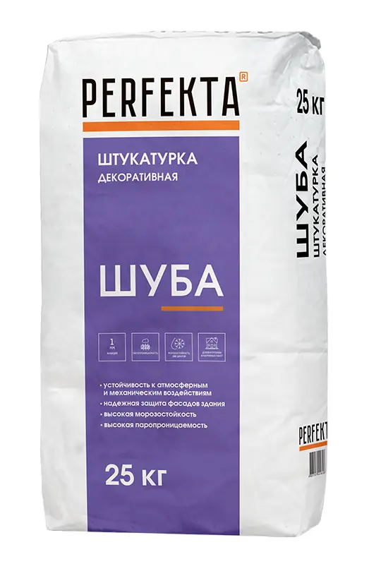 Купить Штукатурка Декоративная «Шуба» Перфекта 1 мм, 25 кг оптом в Москве от производителя